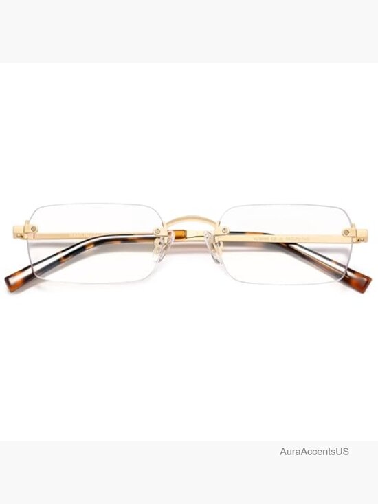 Rimless Rectangle Y2K Sunglasses Trendy Tinted Retro Frameless Shades